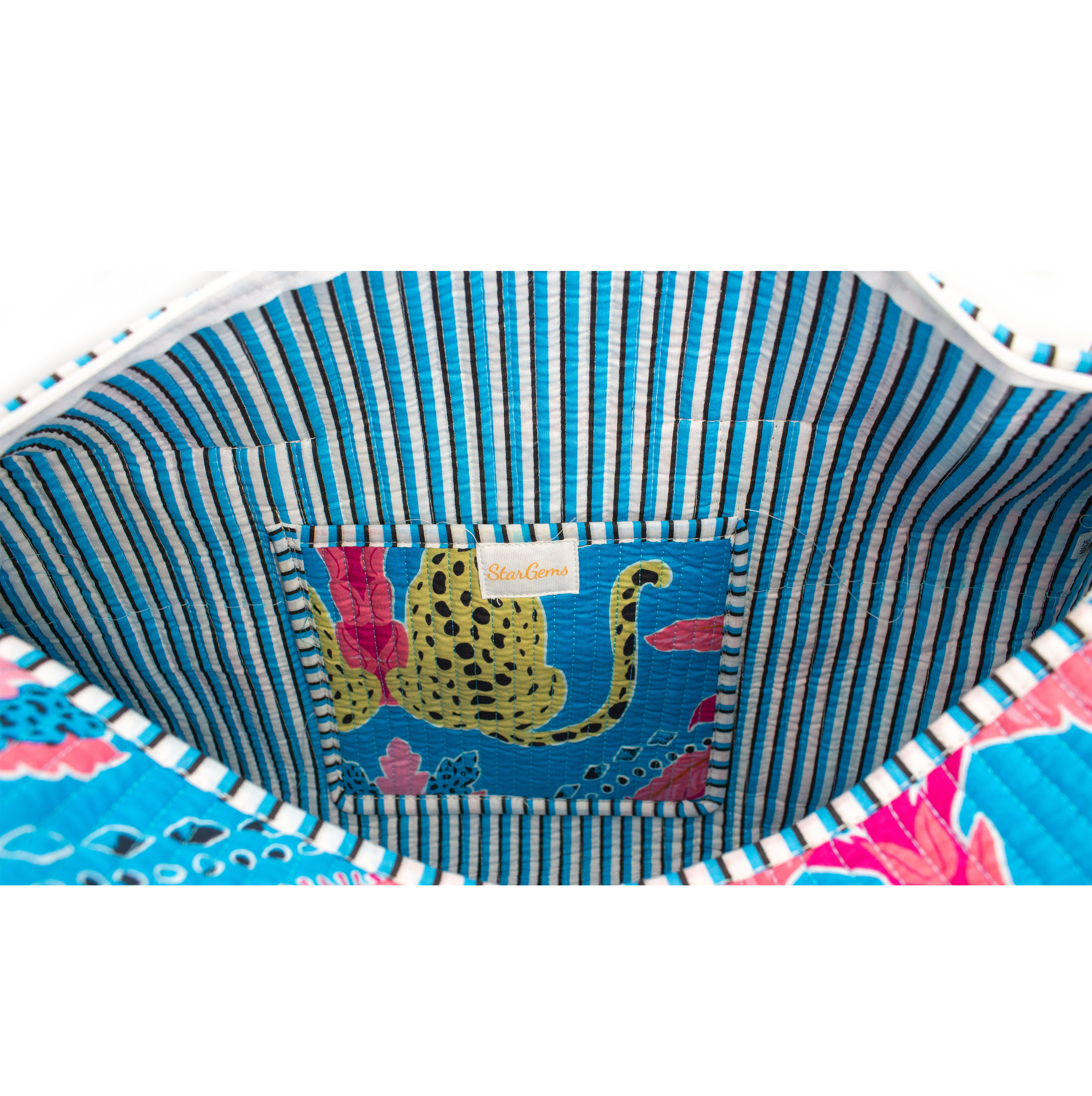 Blauwe Palm Duffel bag