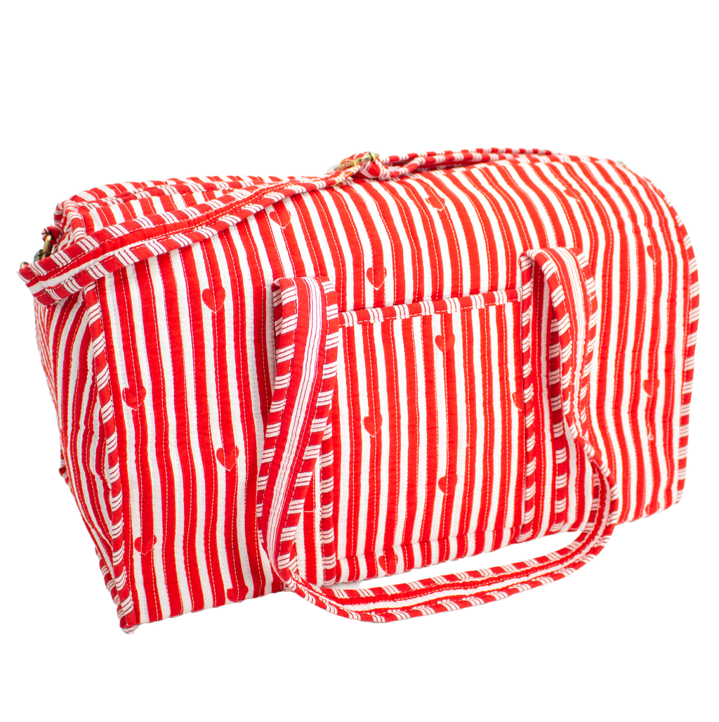 Pink heart Duffel bag