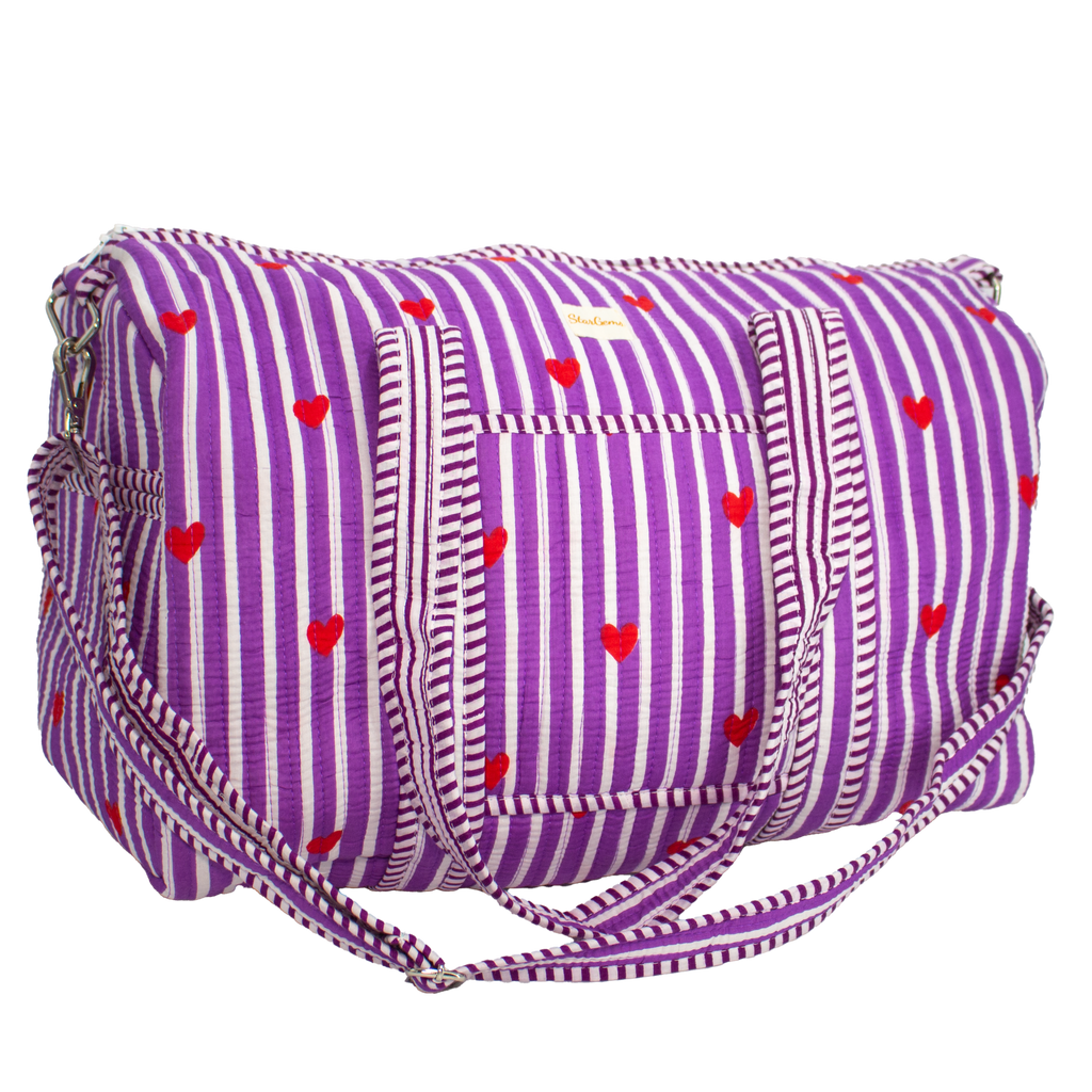 Paars Hart Duffel bag