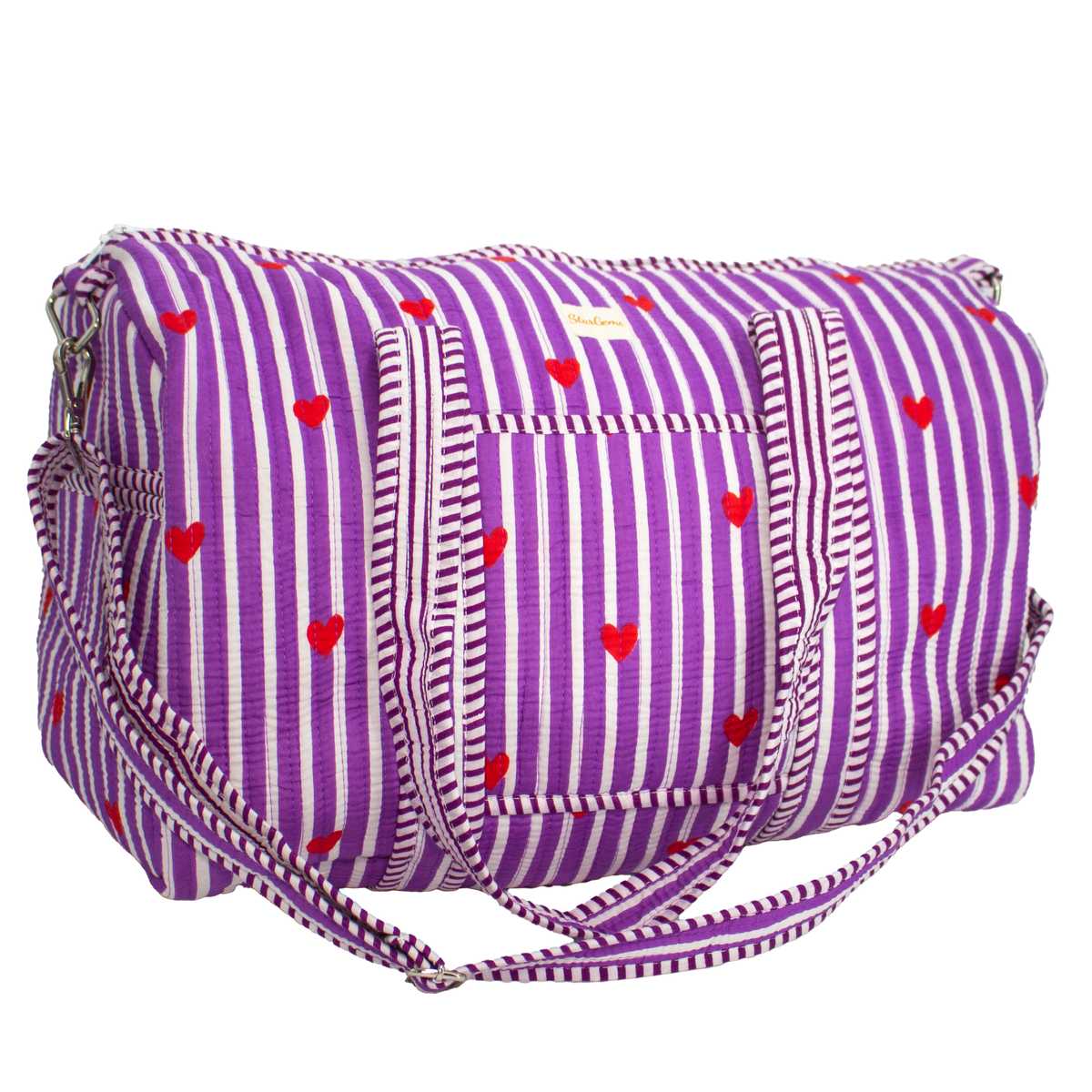 Paars Hart Duffel bag