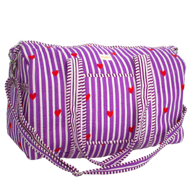 Paars Hart Duffel bag