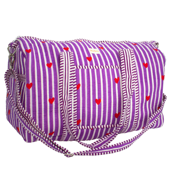 Paars Hart Duffel bag