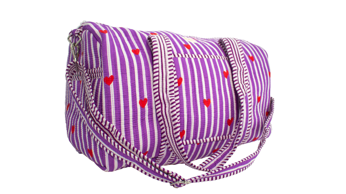 Paars Hart Duffel bag
