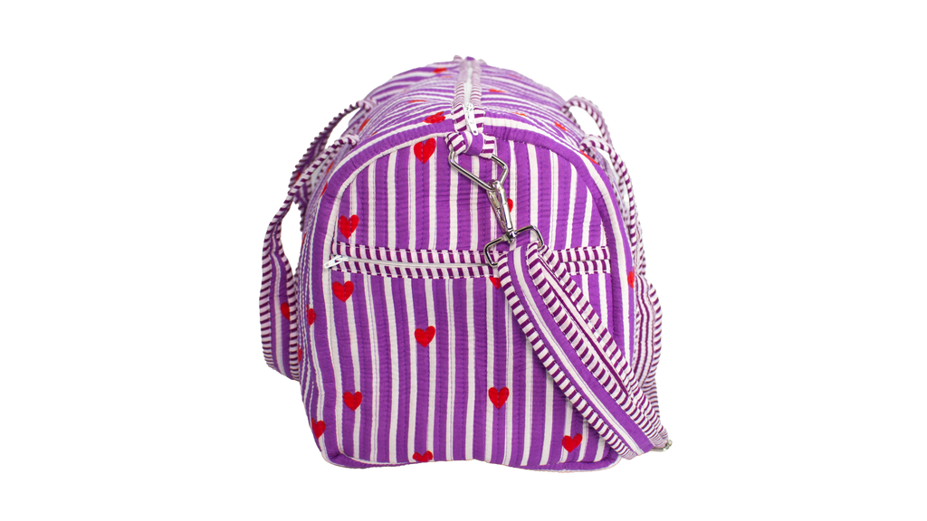 Paars Hart Duffel bag
