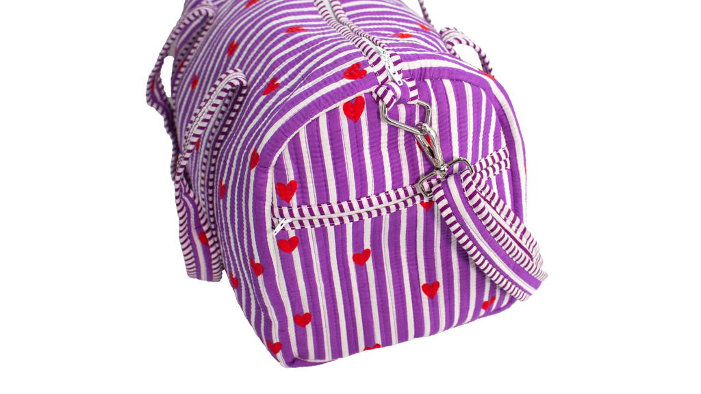 Paars Hart Duffel bag