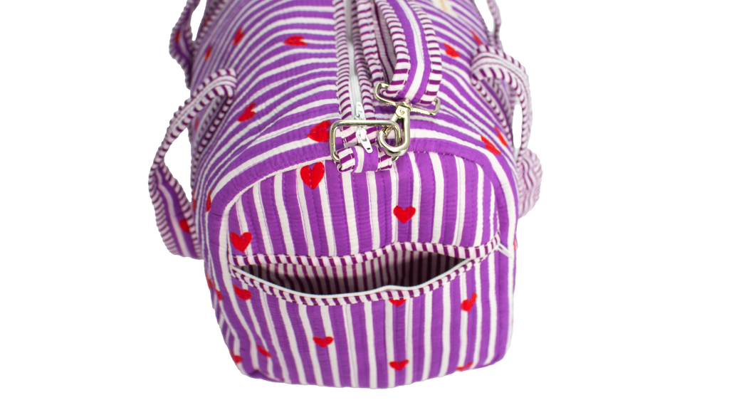 Paars Hart Duffel bag