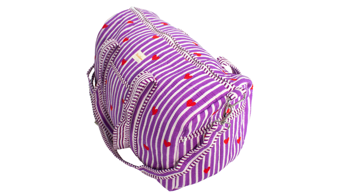 Paars Hart Duffel bag