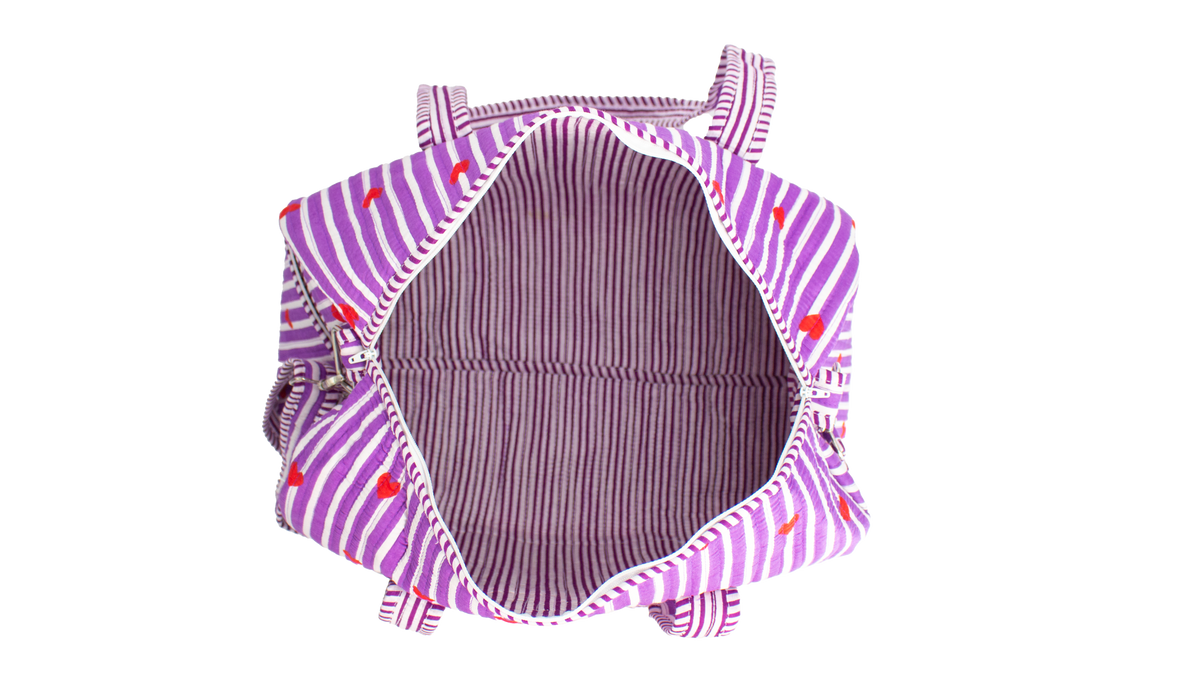 Paars Hart Duffel bag