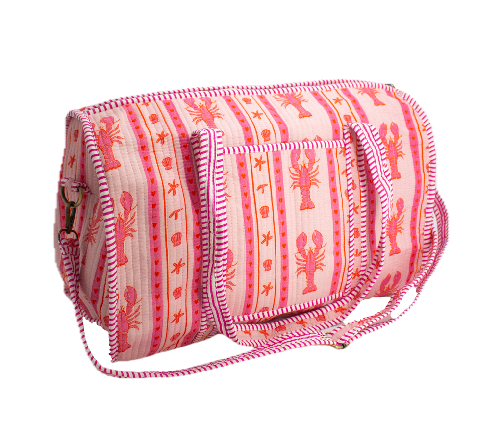 Pink Lobster Duffel bag