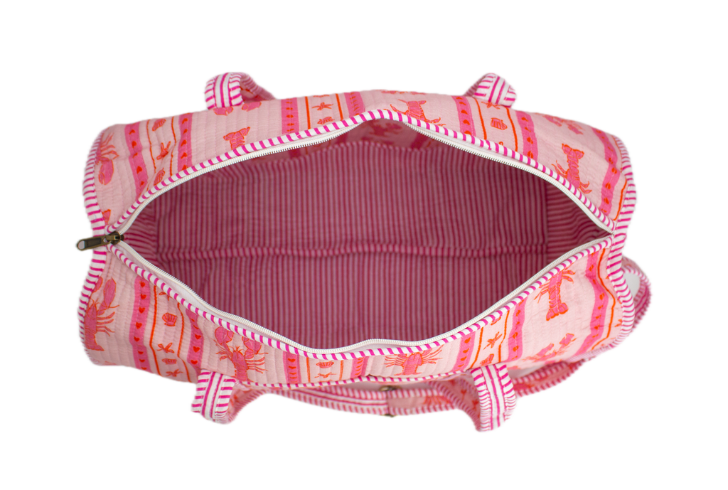 Pink Lobster Duffel bag