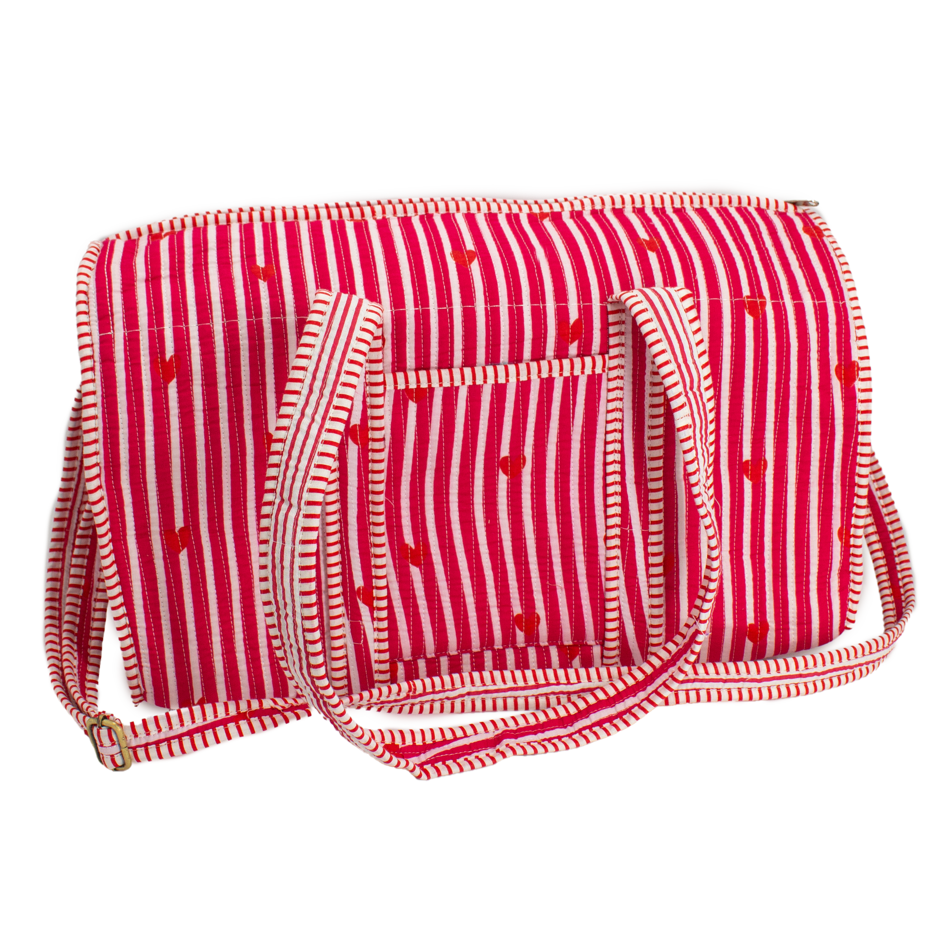 Roodroze hart Duffel bag