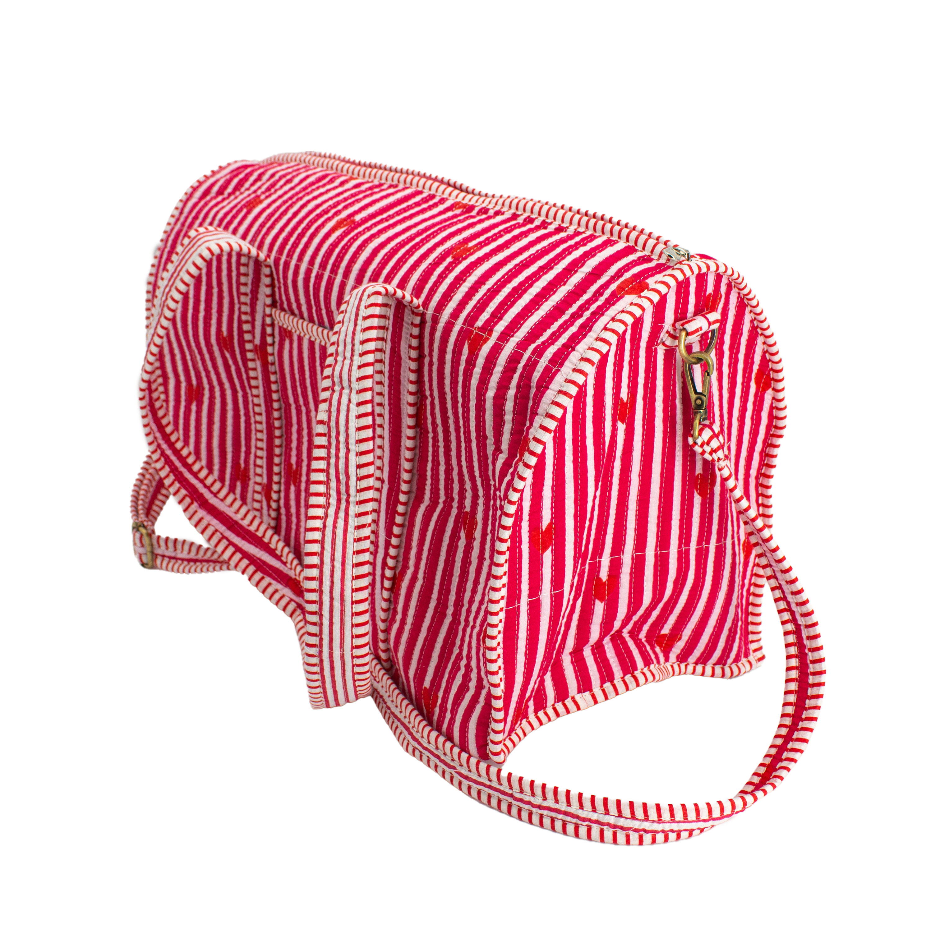 Roodroze hart Duffel bag