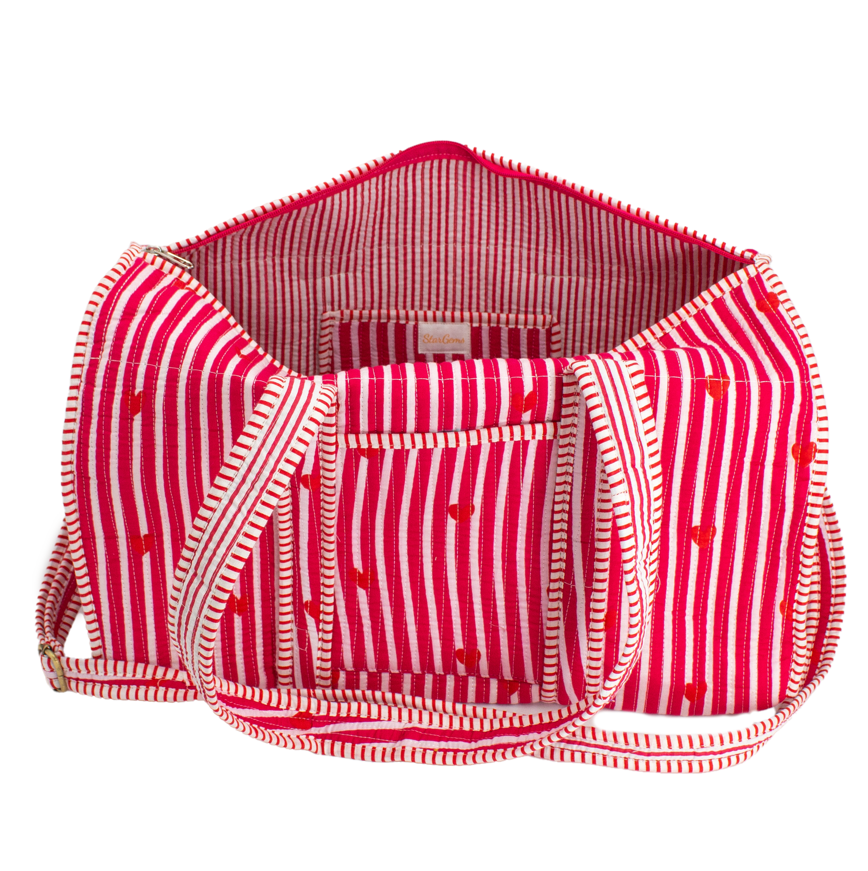 Roodroze hart Duffel bag