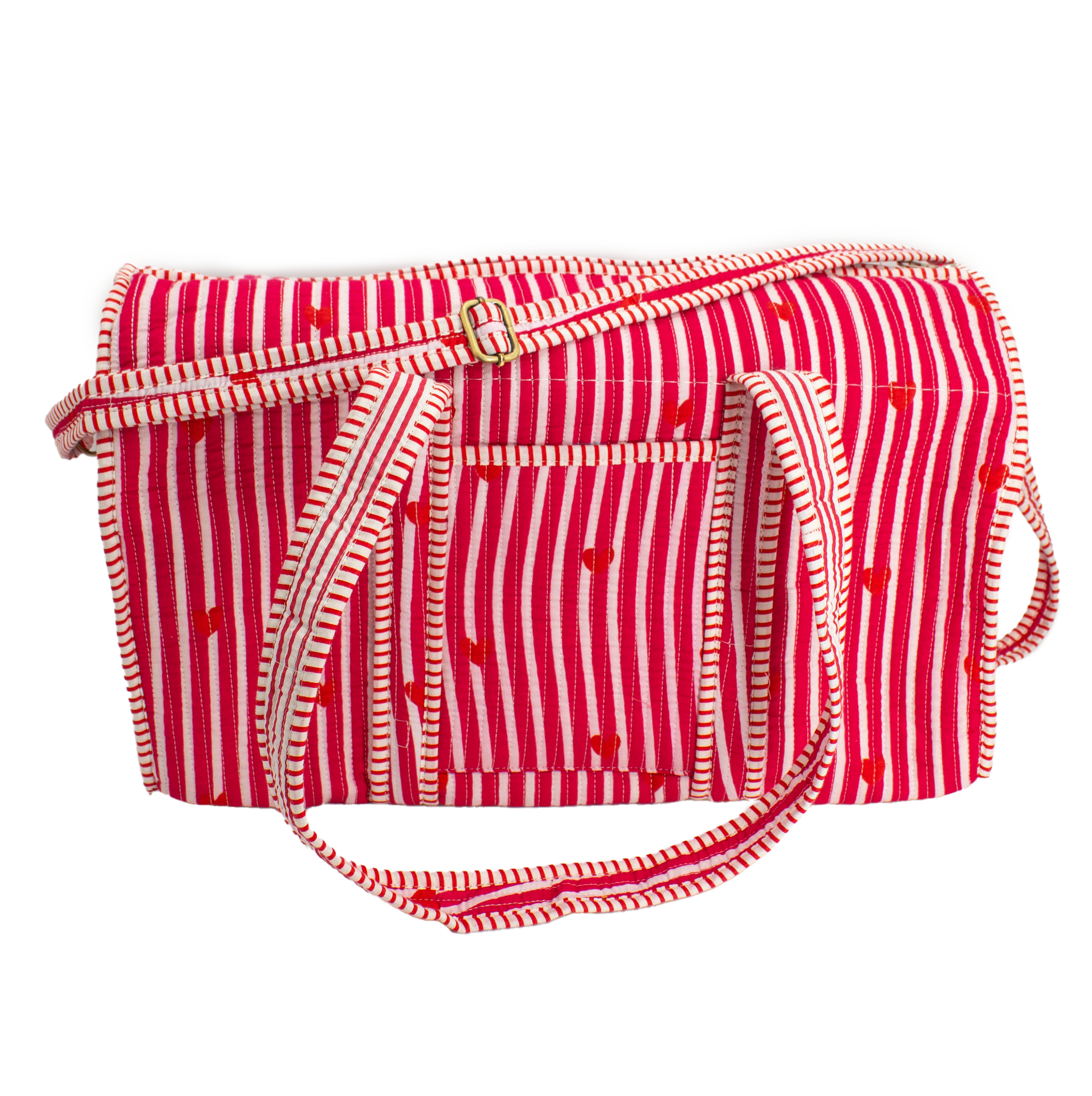 Roodroze hart Duffel bag