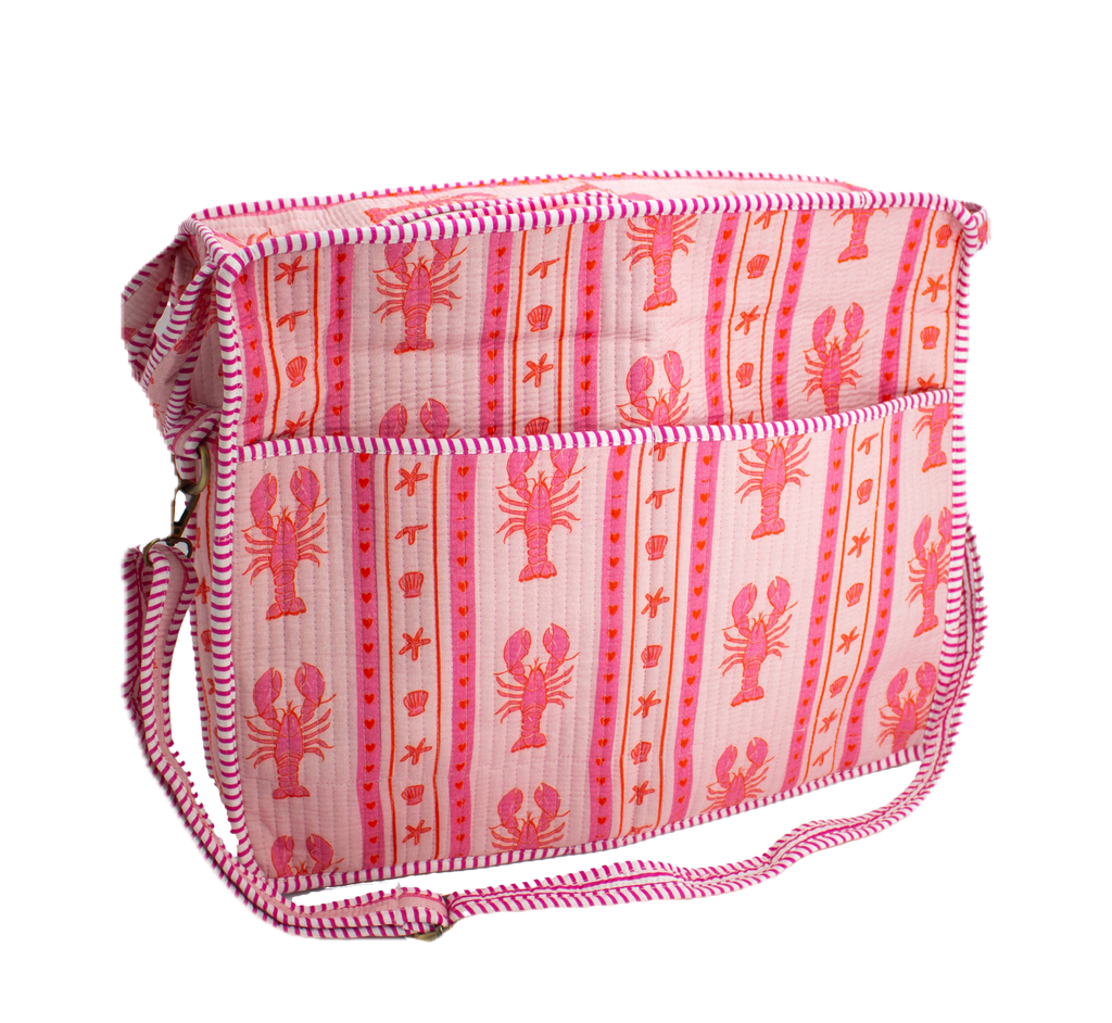 Pink Lobster Travel Tote