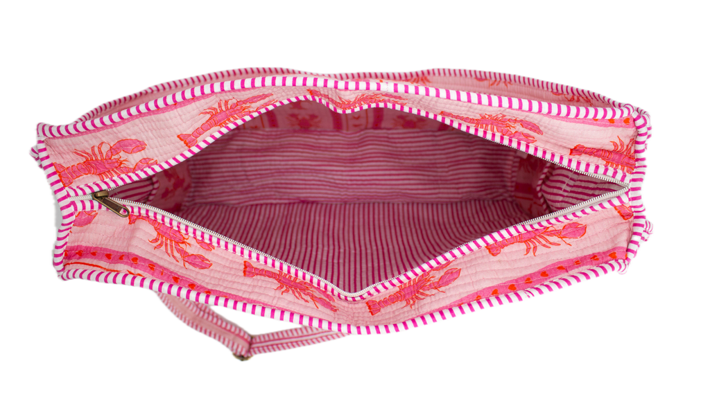 Pink Lobster Travel Tote