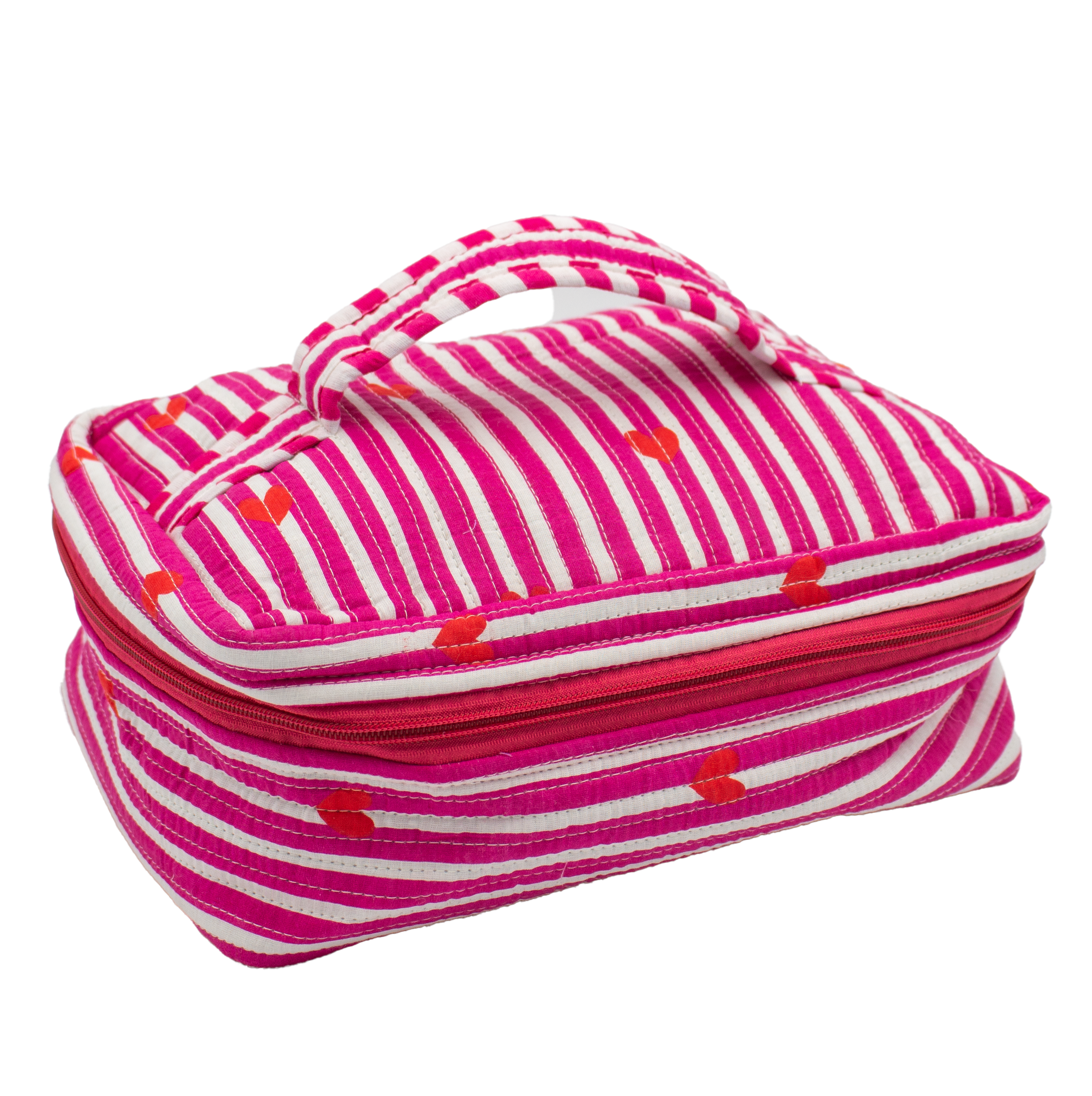 Donkerroze hart Vanity bag