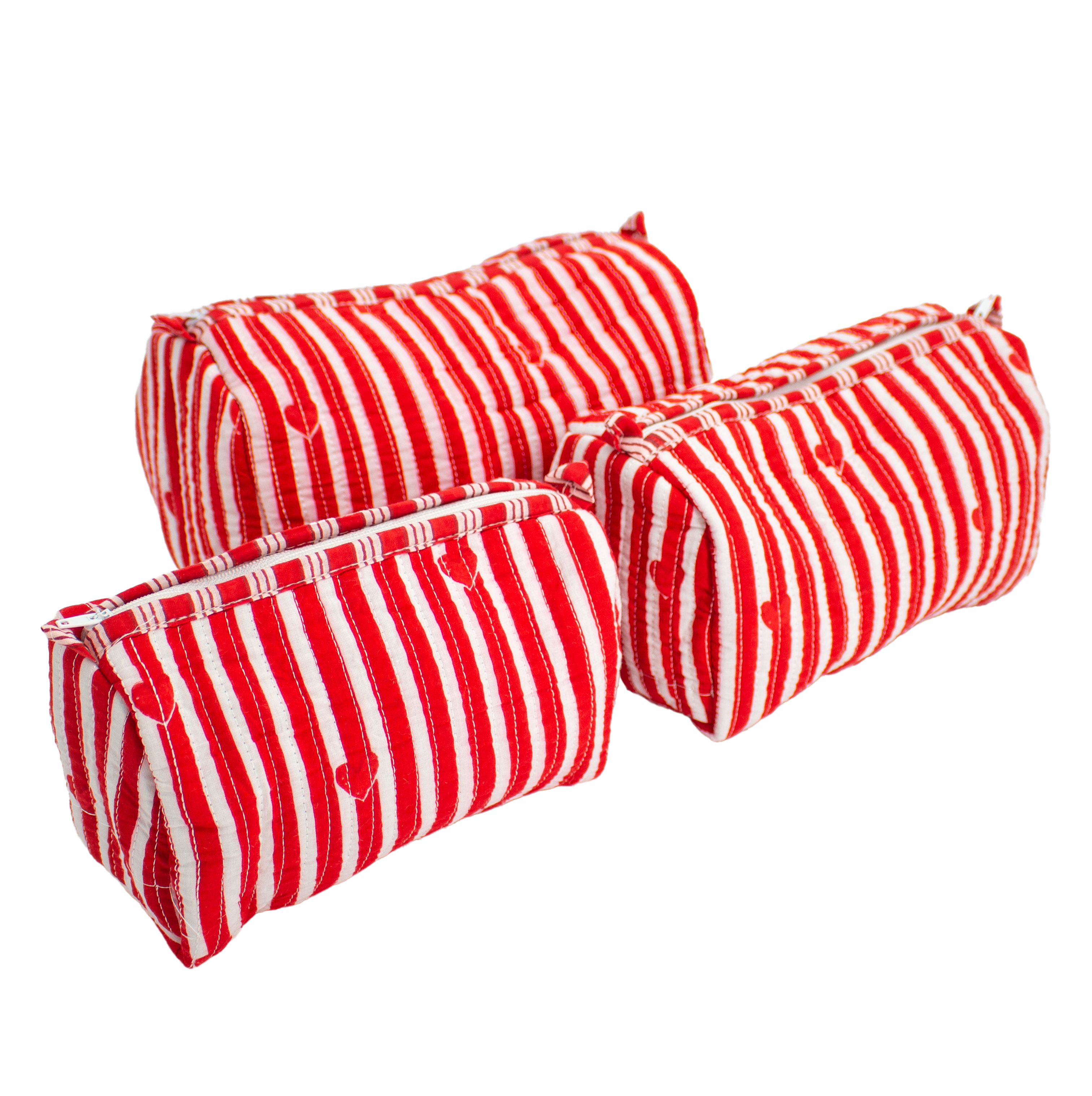 Rood hart Pouch set