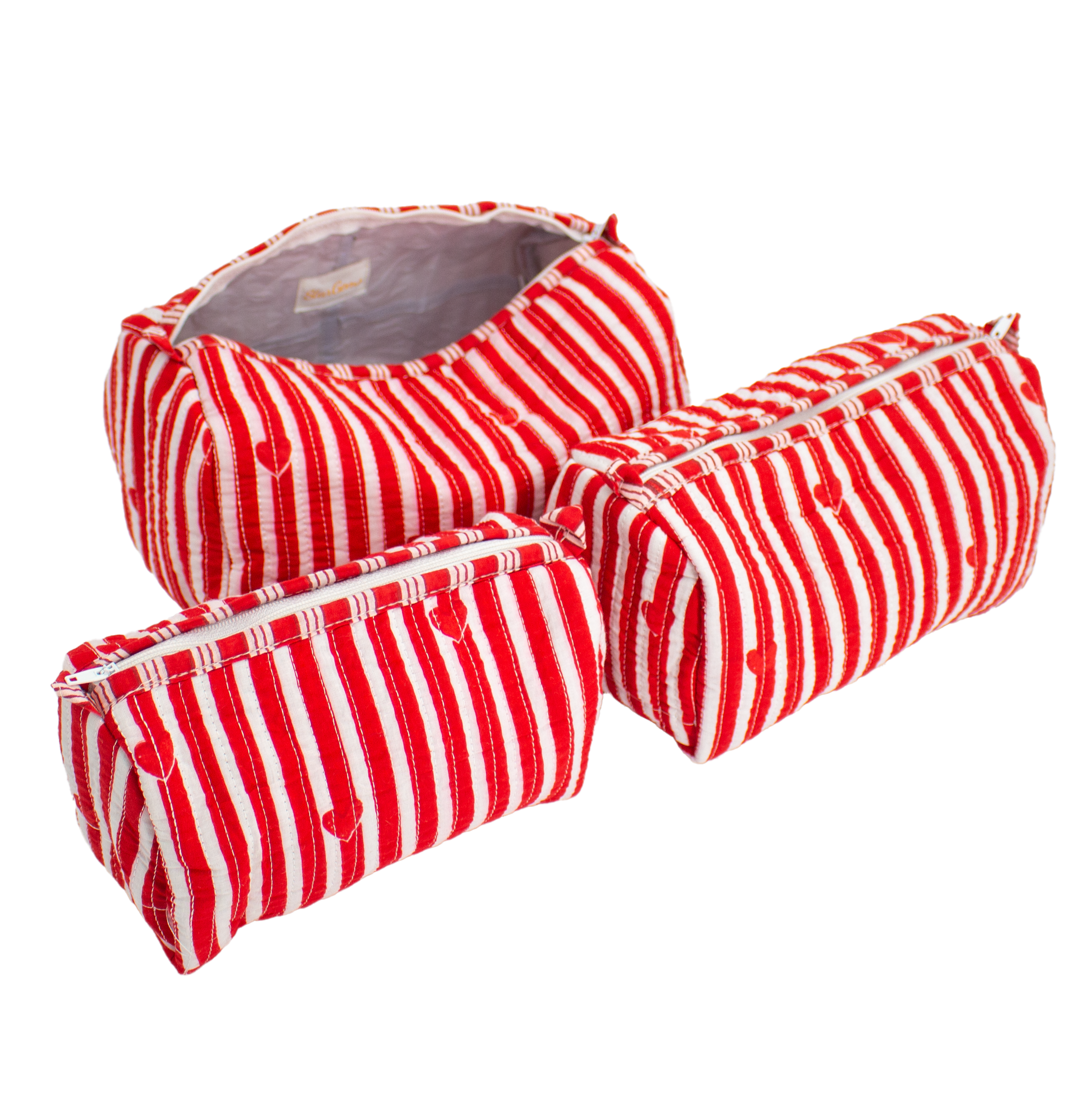 Rood hart Pouch set