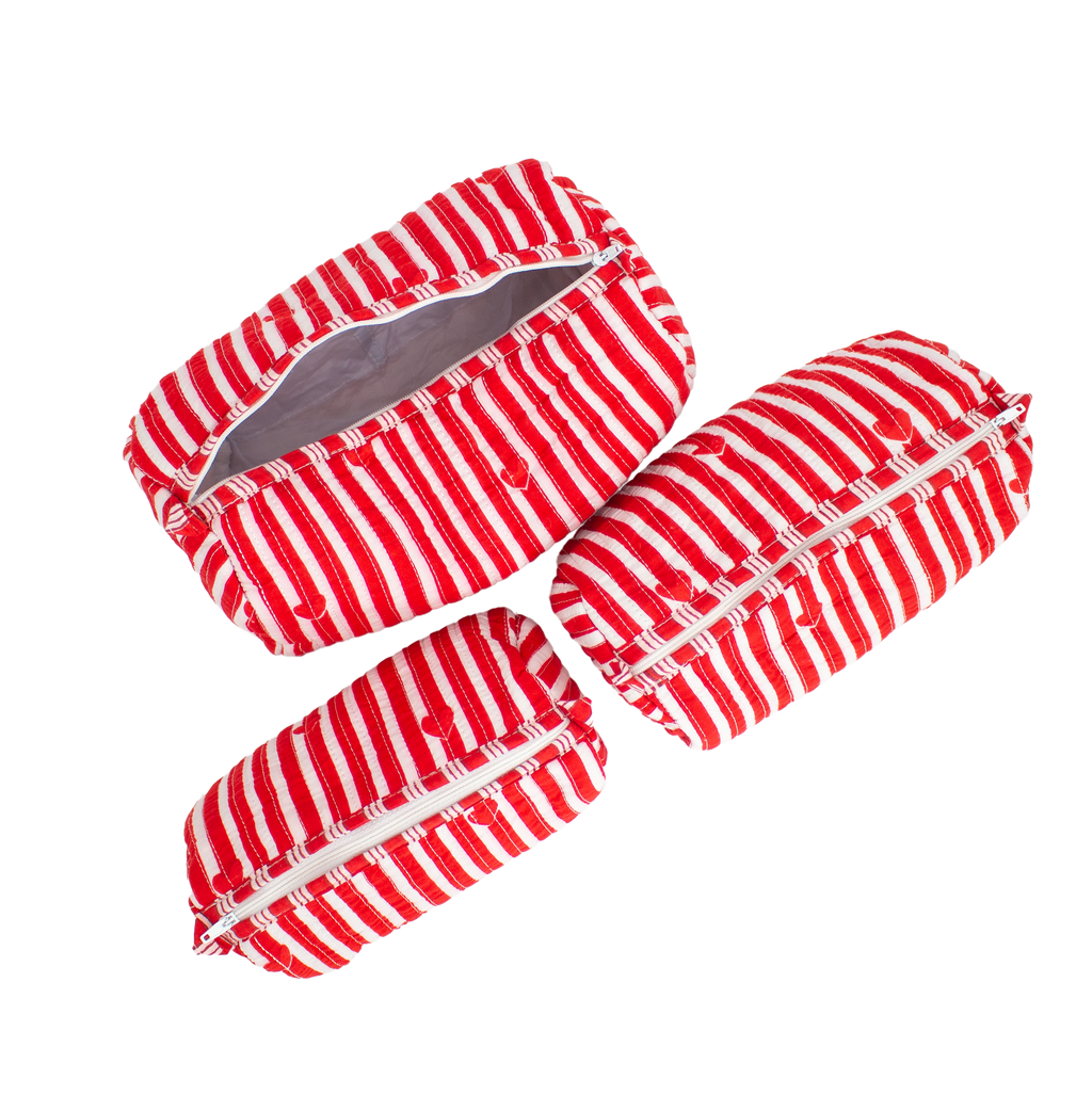 Pink heart pouch set