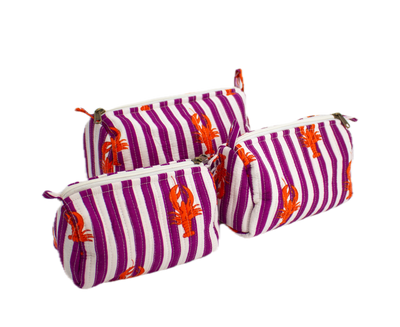 Gestreepte Kreeft Pouch set