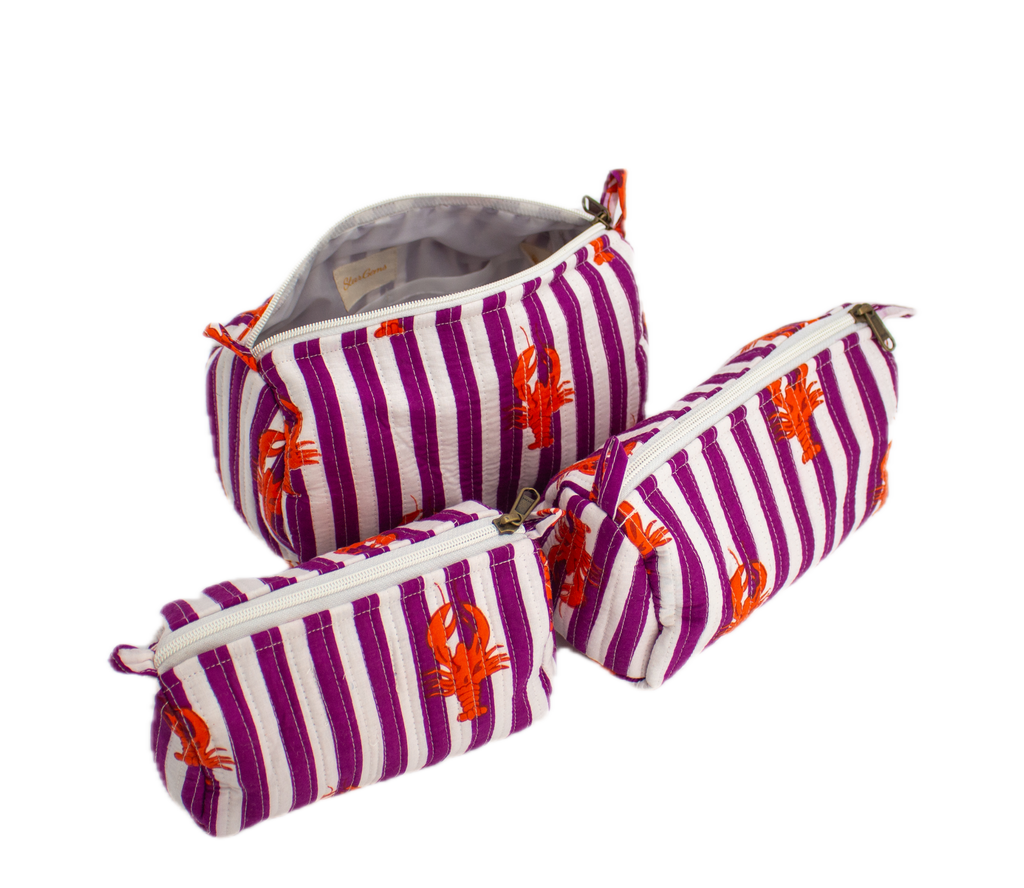 Striped Lobster Pouch set