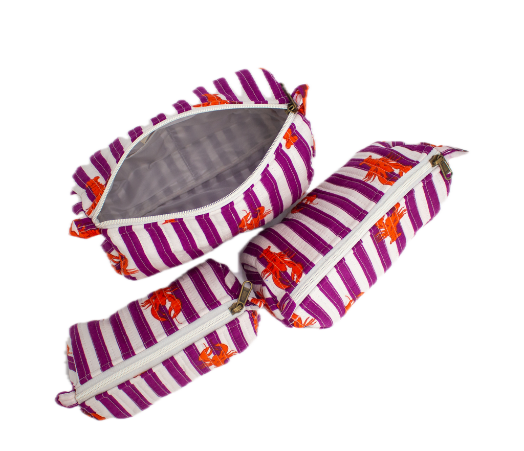 Striped Lobster Pouch set