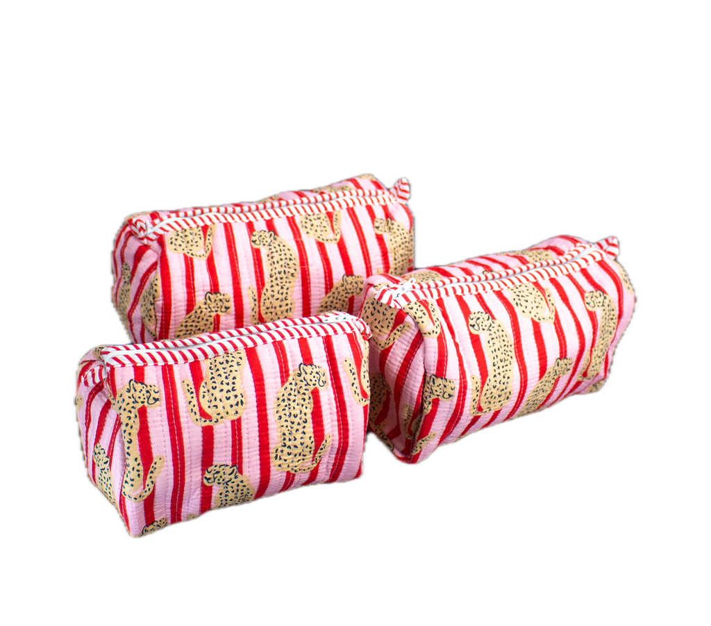 Roze Cheeta Pouch set