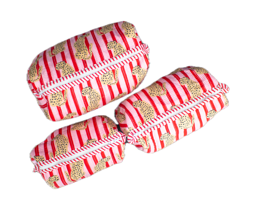 Roze Cheeta Pouch set