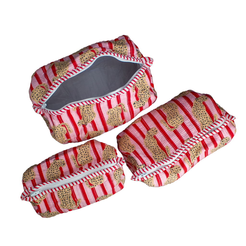 Roze Cheeta Pouch set