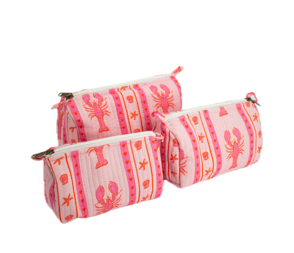 Roze Kreeft Pouch set