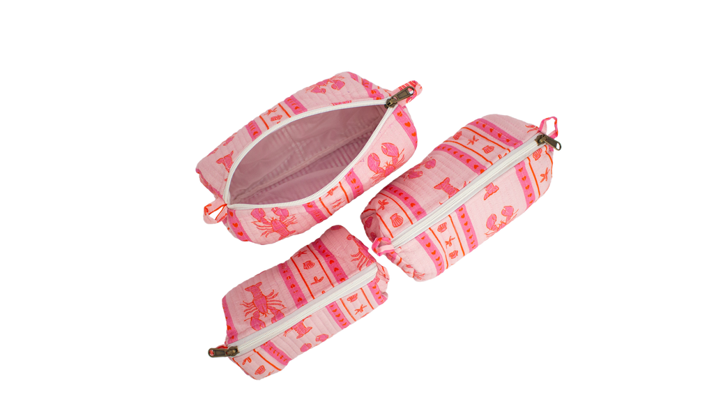 Roze Kreeft Pouch set