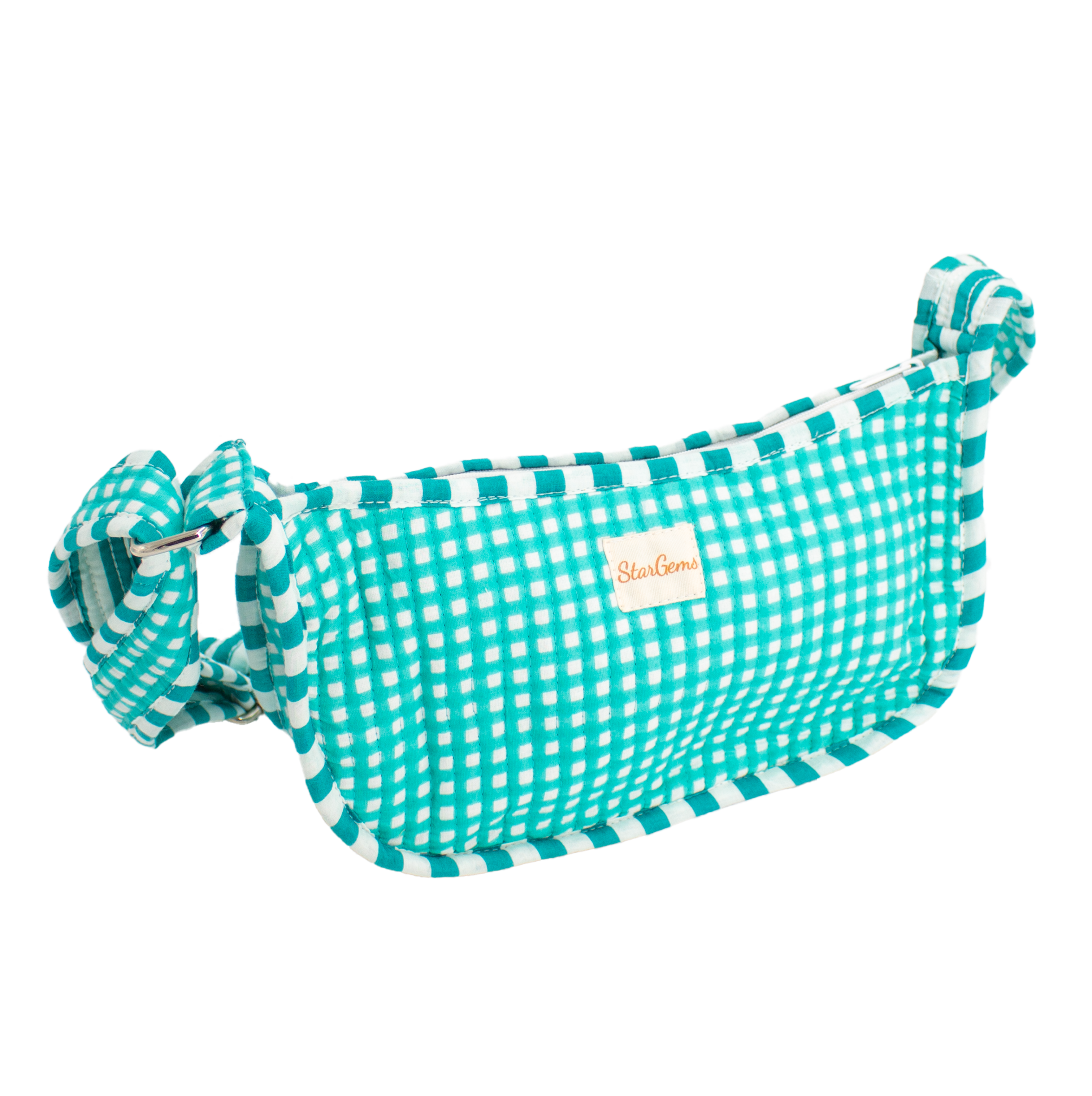 Minty ruitjes Mini Schoudertas