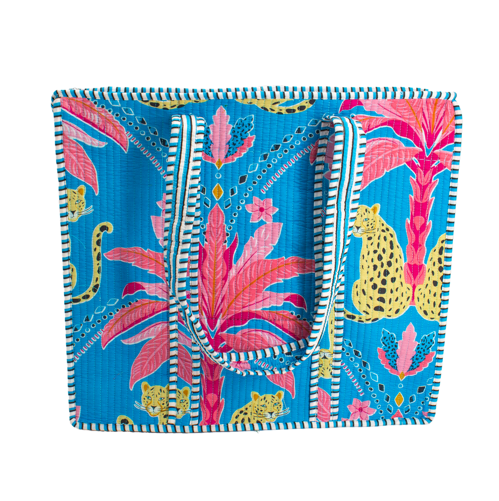 Blue Palm Tote Bag