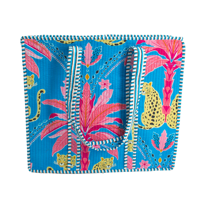 Blauwe Palm Tote bag