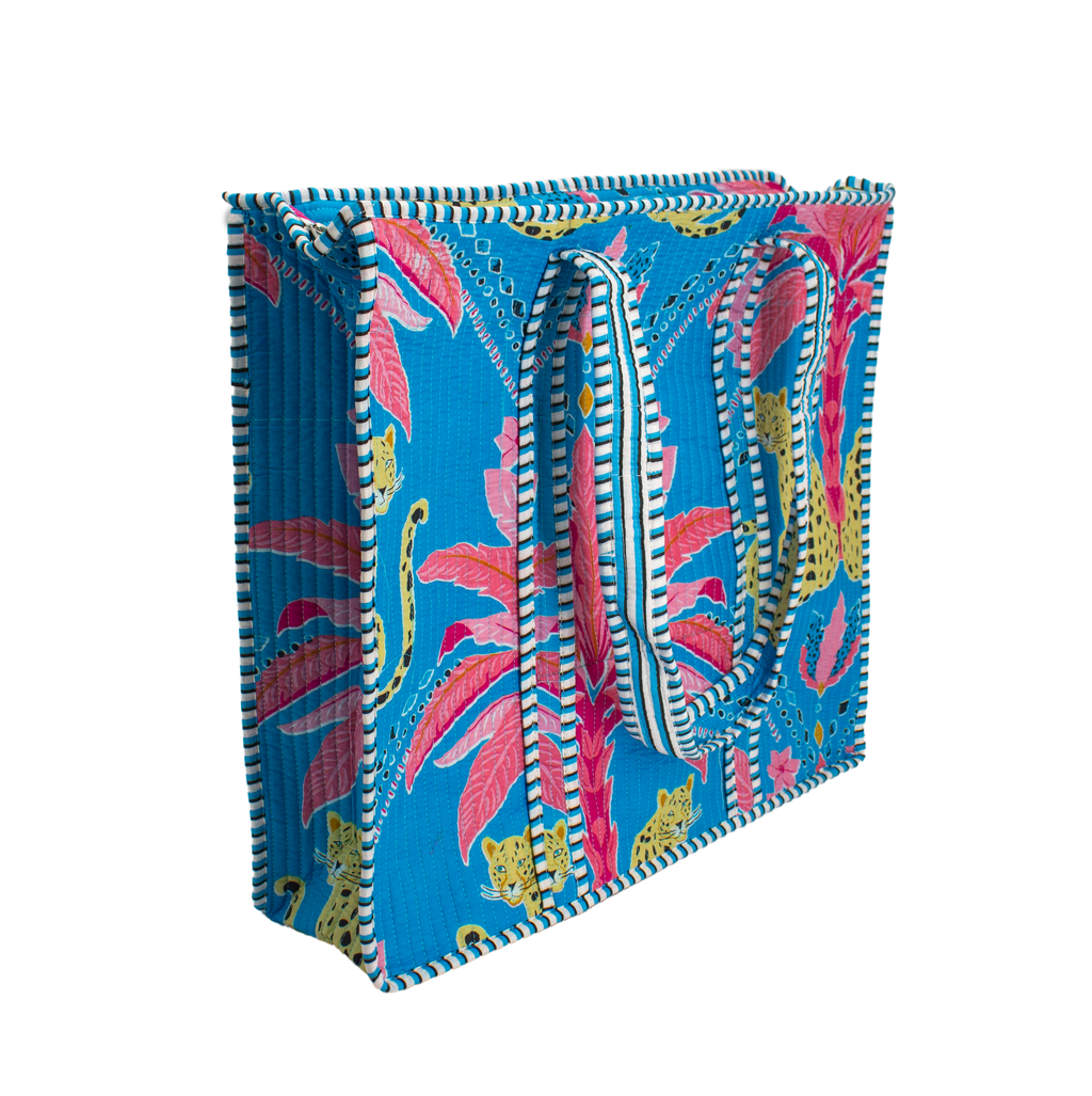 Blue Palm Tote Bag