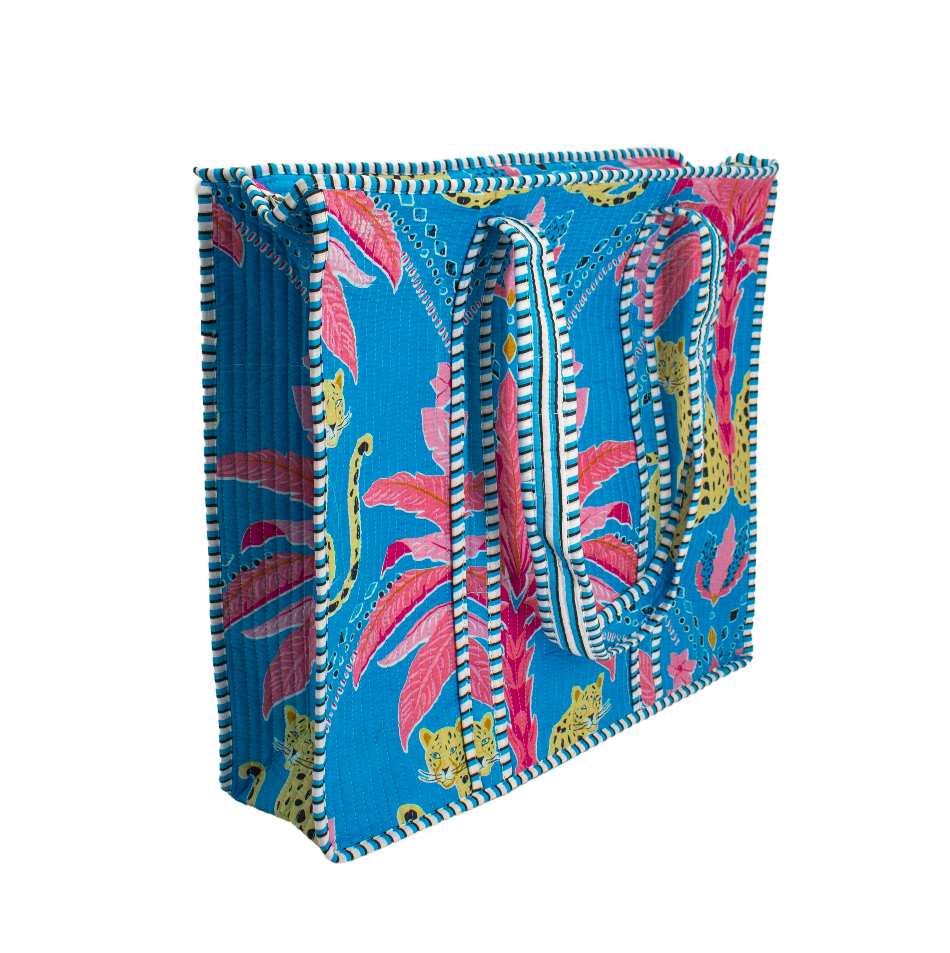 Blauwe Palm Tote bag