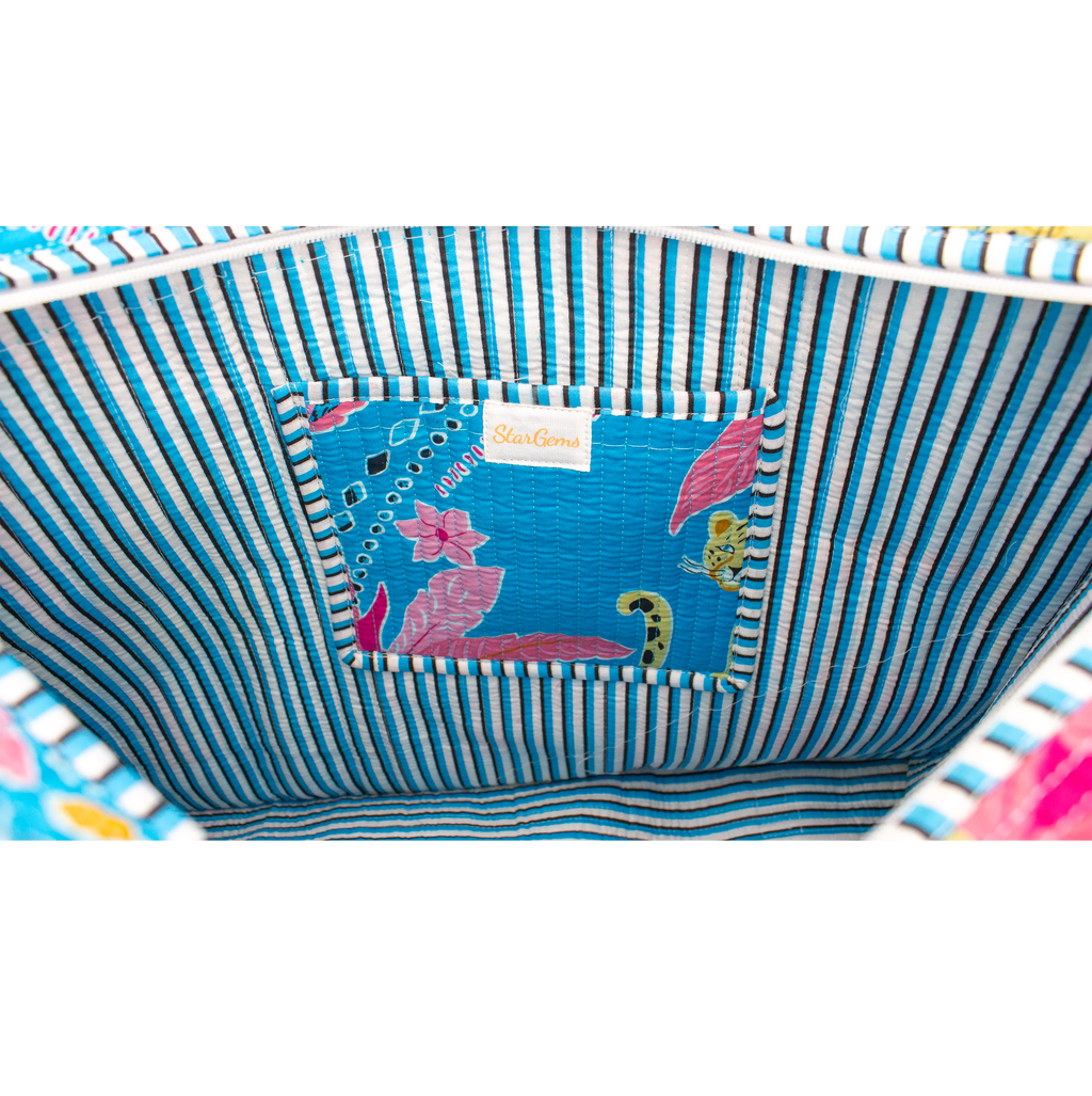 Blue Palm Tote Bag