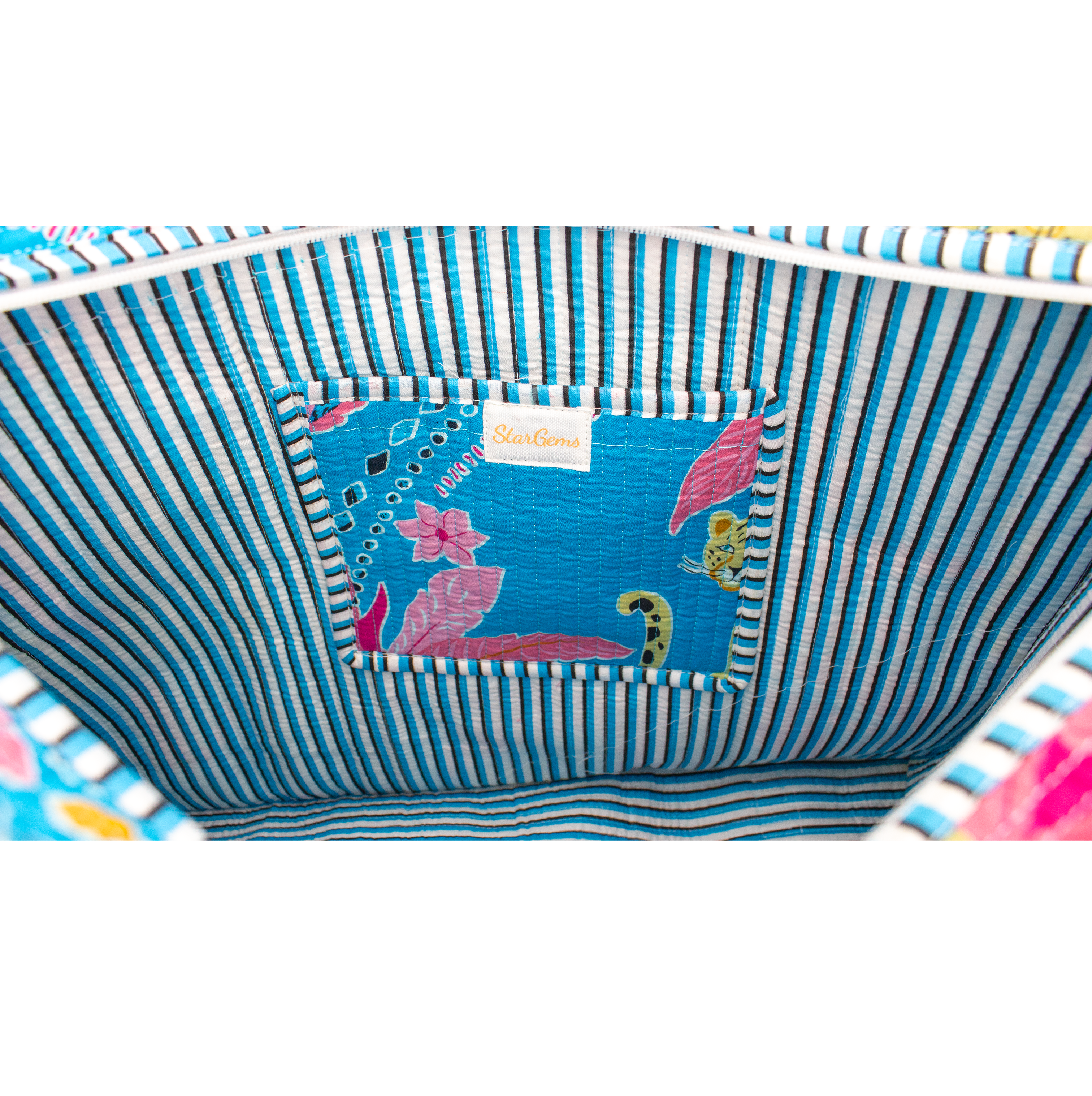 Blauwe Palm Tote bag