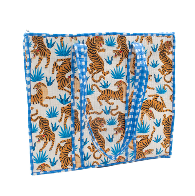 Blue tiger tote bag