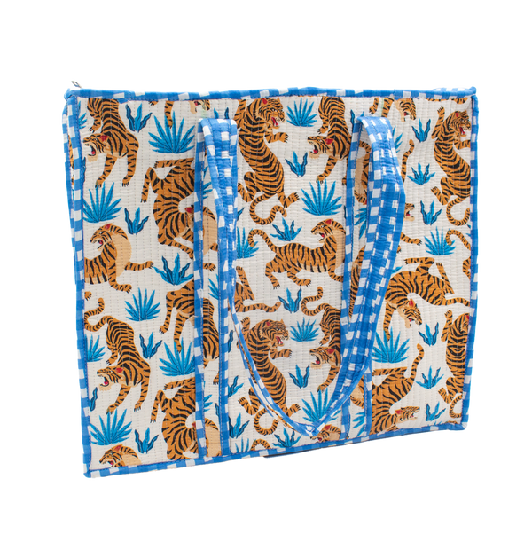 Blue tiger tote bag
