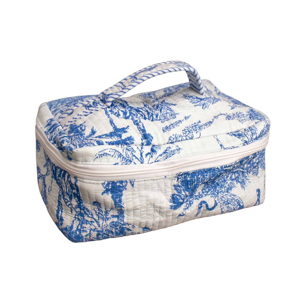 Blauwe Jungle Vanity bag