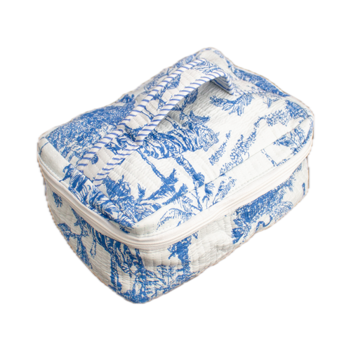 Blauwe Jungle Vanity bag