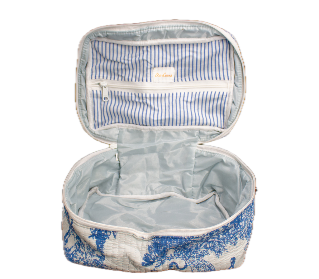 Blauwe Jungle Vanity bag