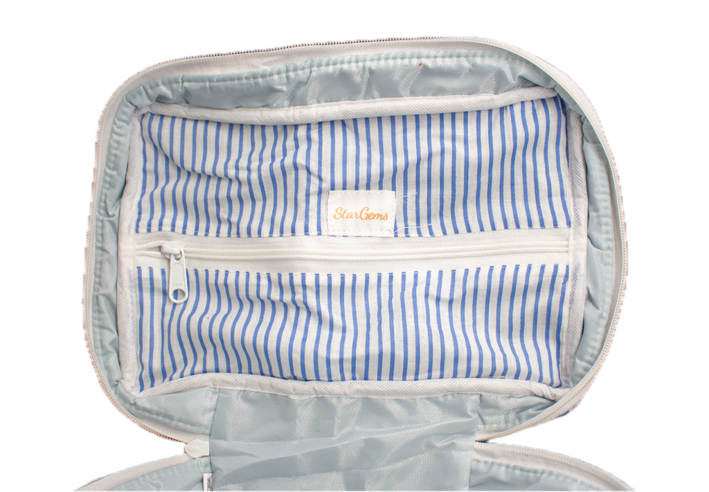 Blauwe Jungle Vanity bag