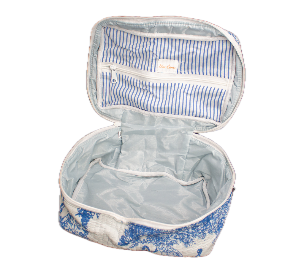 Blauwe Jungle Vanity bag