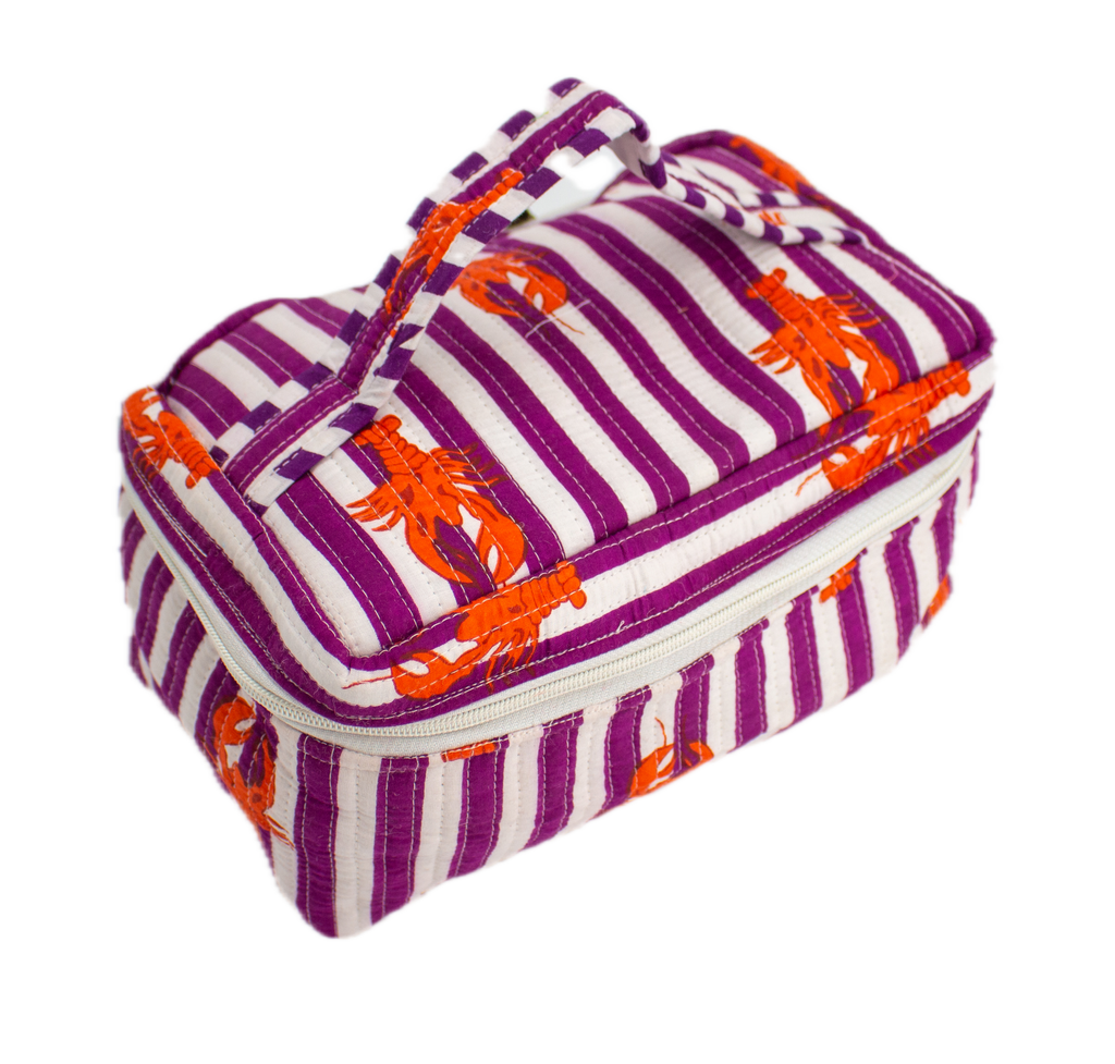 Striped Lobster Vanity Bag