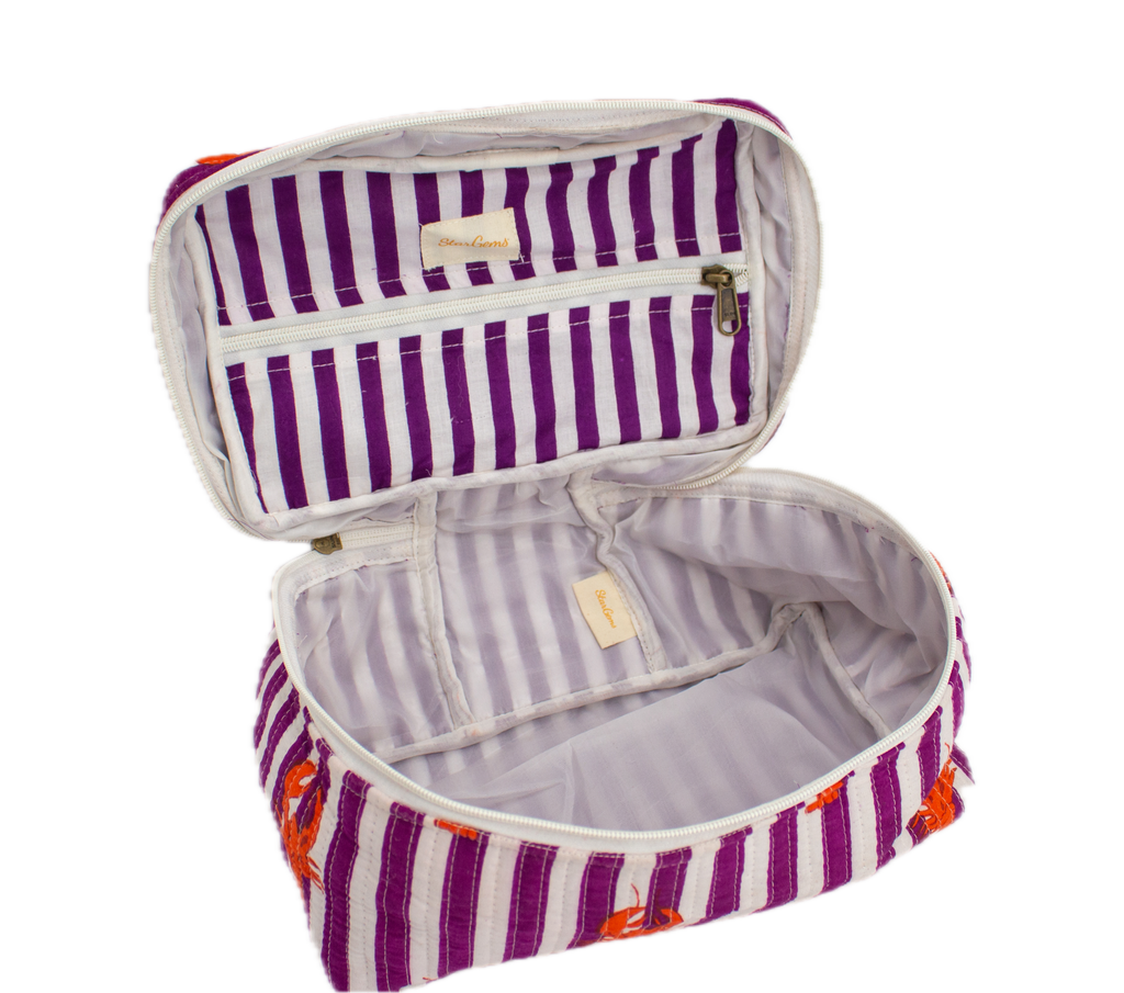 Striped Lobster Vanity Bag