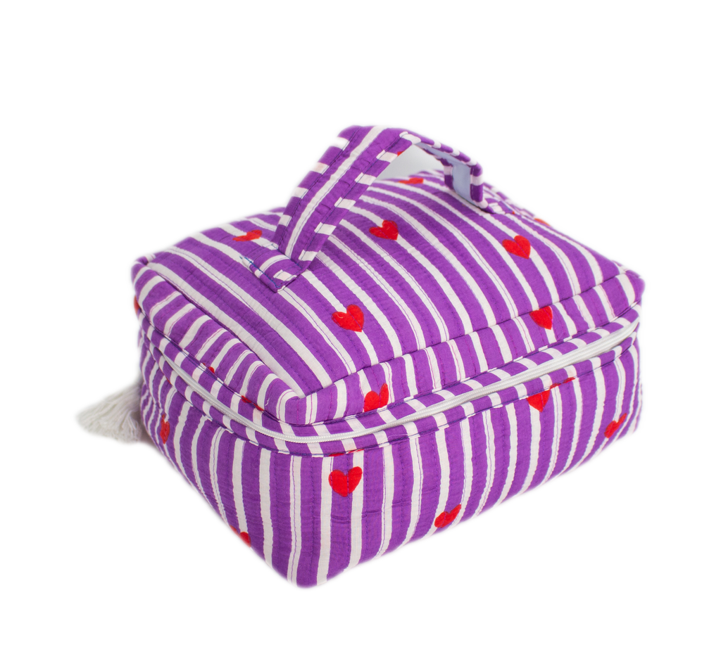 Paars Hart Vanity bag