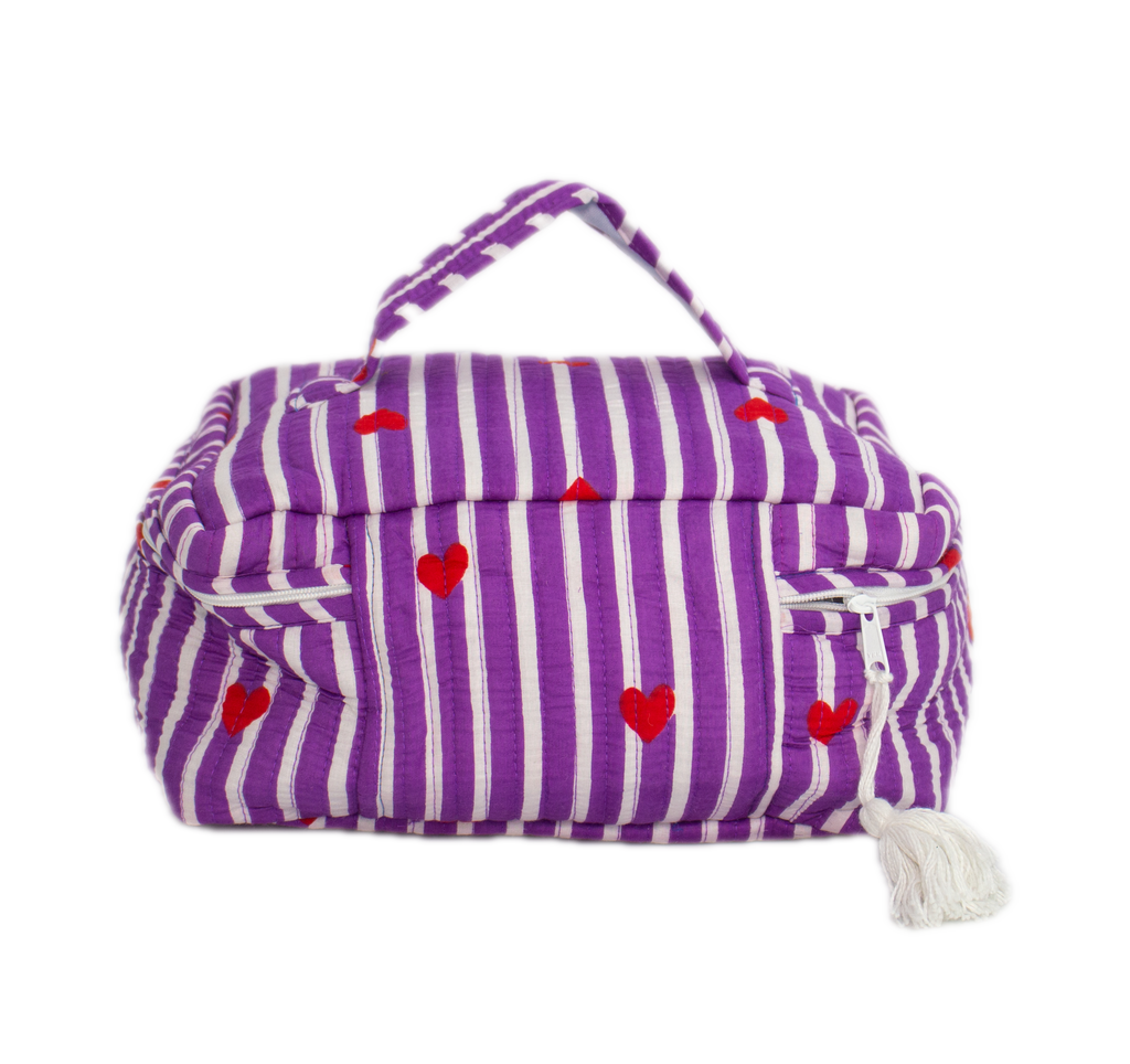 Paars Hart Vanity bag